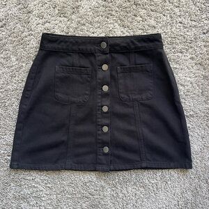 Garage Black Denim Mini Skirt
